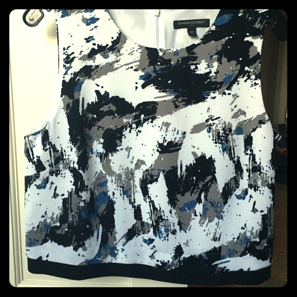 Cropped silk tip by Banana Republic, runs small